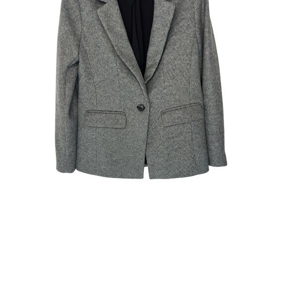 Loft Blazer Gray Plaid Light Academia Preppy Office Work Single Breasted‎ Size 4 - Picture 4 of 13